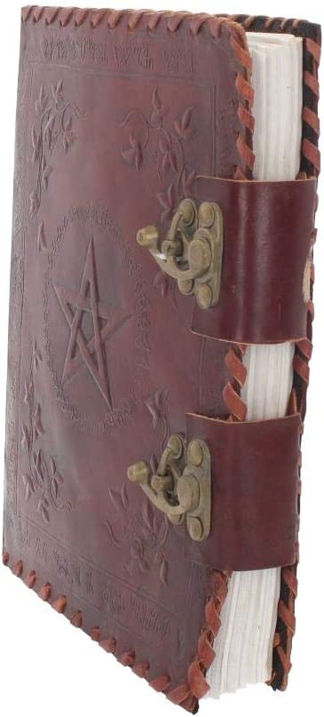 Nemesis Now Kleines Book of Shadow-Tagebuch aus Leder mit Schloss, 27 cm, Braun
