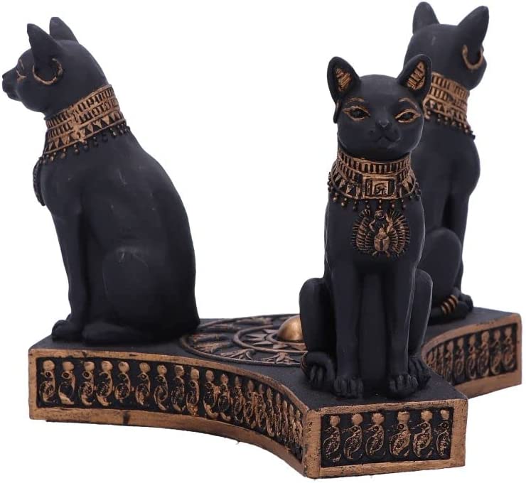 Nemesis Now Bastet's Honor Kristallkugelhalter 12,7 cm, Kunstharz, Schwarz