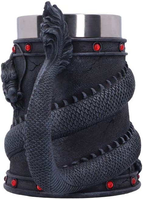 Nemesis Now Dragon Coil Krug, Grau, 16 cm
