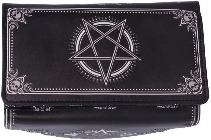 Nemesis Now Geldbörse mit Malpuss-Prägung, 18,5 cm, Polyurethan, Schwarz