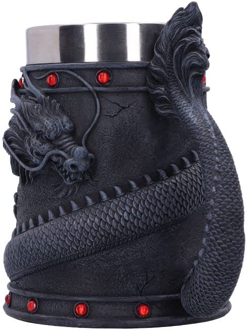 Nemesis Now Dragon Coil Krug, Grau, 16 cm