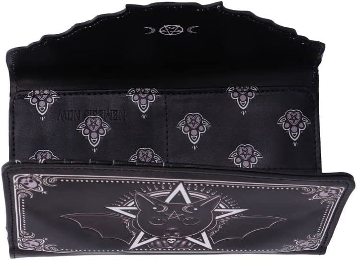 Nemesis Now Geldbörse mit Malpuss-Prägung, 18,5 cm, Polyurethan, Schwarz