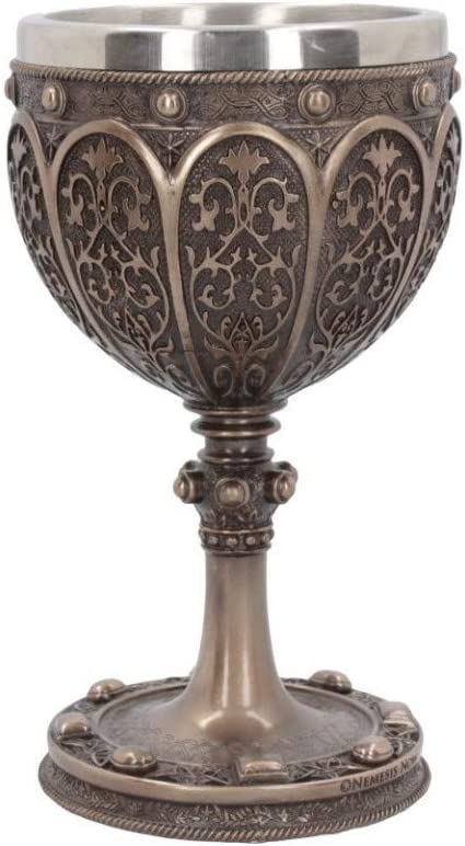 Nemesis Now B4507N9 Grail 17 cm Kelch, Harz mit Edelstahl, Bronze