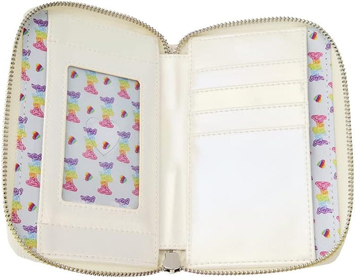 Loungefly Lisa Frank Regenbogen-Logo-Geldbörse mit Reißverschluss, Mehrfarbig, Einheitsgröße, Geldbörse/Brieftasche mit umlaufendem Reißverschluss