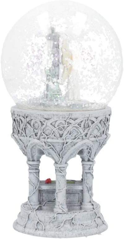 Nemesis Now Love Remains Schneekugel Anne Stokes 18,5 cm, Harz, Glas, Wasser, Elfenbein