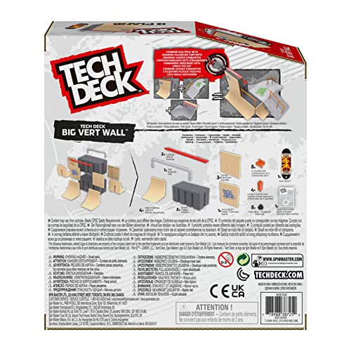 Tech Deck, Big Vert Wall X-Connect Park Creator, anpassbares und baubares Rampenset mit exklusivem Fingerbrett, Kinderspielzeug für Jungen und Mädchen ab 6 Jahren
