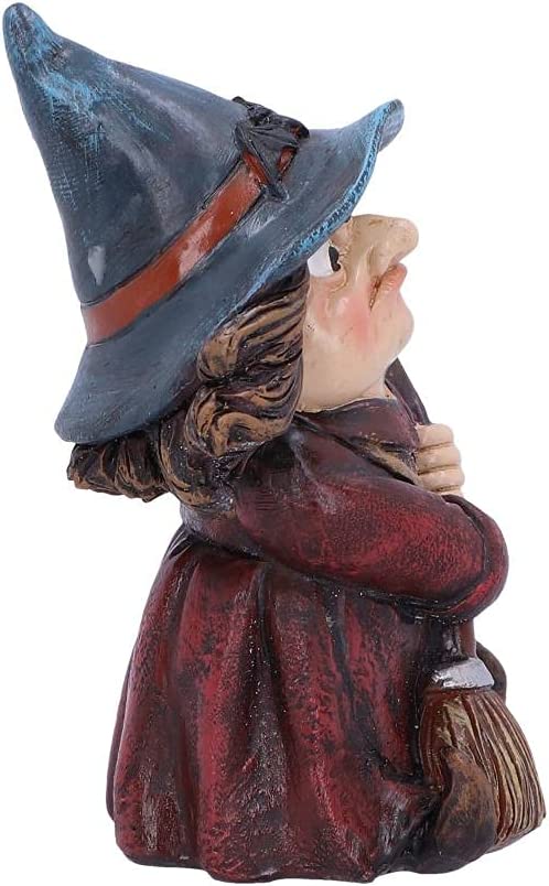 Nemesis Now Toil Kleine Hexen- und Besenstiel-Figur, Polyresin, Rot