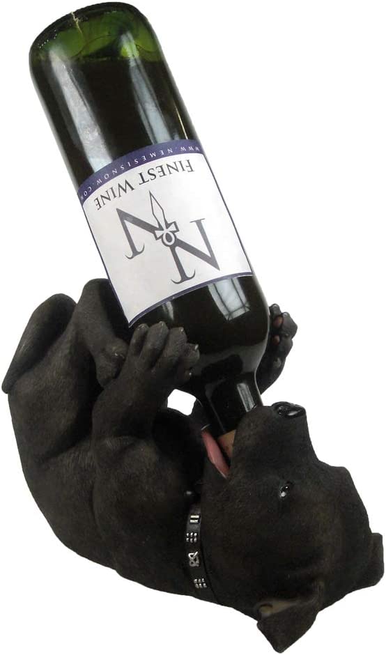 Nemesis Now Guzzlers Staffordshire Bull Terrier Weinflaschenhalter, 20 cm, Schwarz