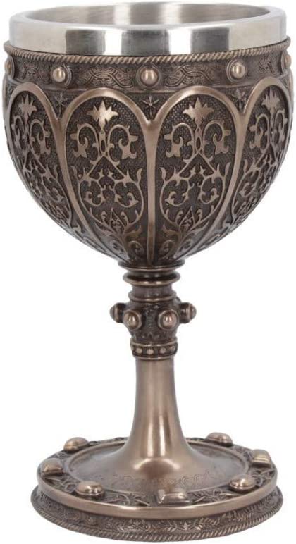 Nemesis Now B4507N9 Grail 17 cm Kelch, Harz mit Edelstahl, Bronze