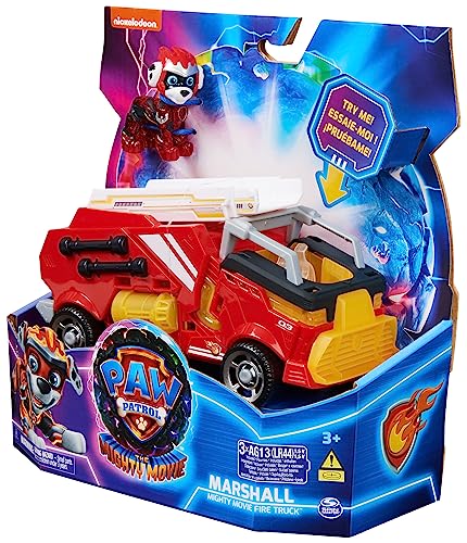 Paw Patrol: The Mighty Movie, Feuerwehrauto-Spielzeug mit Marshall Mighty Pups Action Fi