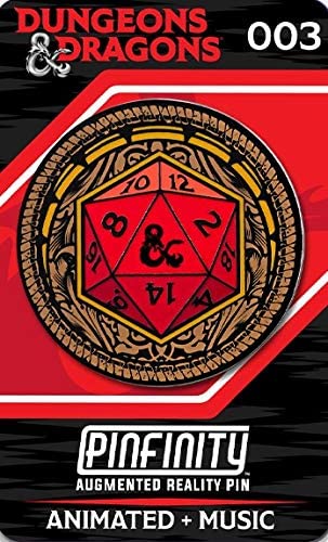 Pinfinity PFDD003 Dungeons &amp; Dragons – verzierter D20 Augmented Reality-Pin