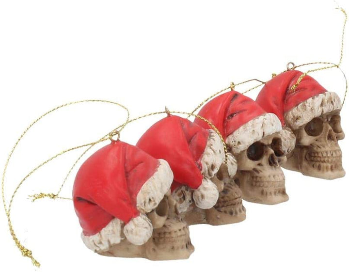 Nemesis Now Silent Night Set mit 12 Kugeln, 4,3 cm, Kunstharz, Rot