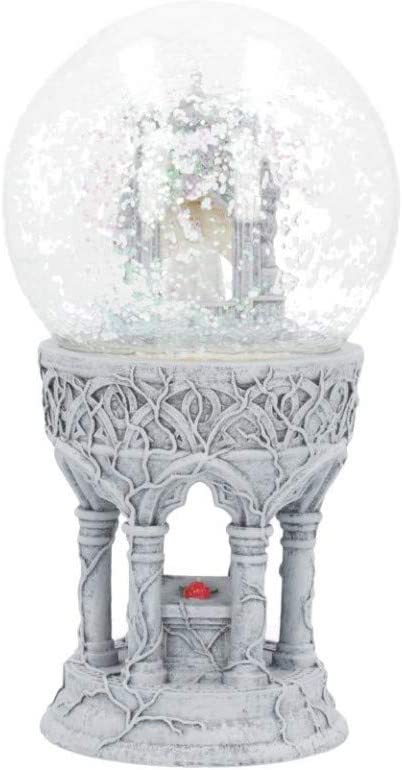 Nemesis Now Love Remains Schneekugel Anne Stokes 18,5 cm, Harz, Glas, Wasser, Elfenbein