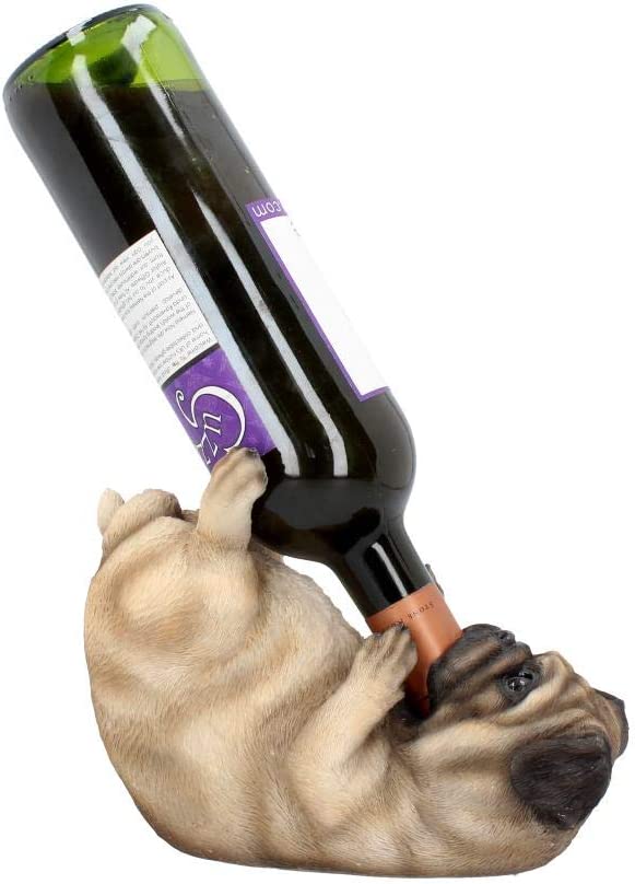 Nemesis Now Guzzlers Mops Weinflaschenhalter 21 cm Rehbraun