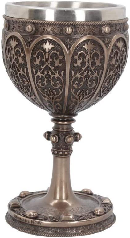 Nemesis Now B4507N9 Grail 17 cm Kelch, Harz mit Edelstahl, Bronze