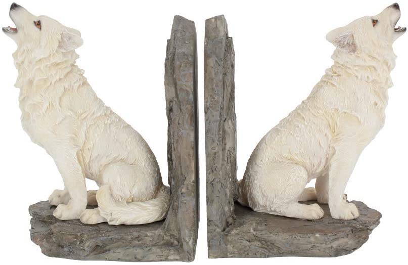 Nemesis Now Wardens of the North Buchstützen, 20,3 cm, Weiß, Kunstharz