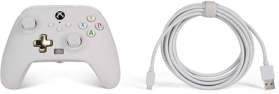 PowerA Enhanced Wired Controller für Xbox – Mist, Weiß, Gamepad, kabelgebundener Videoga