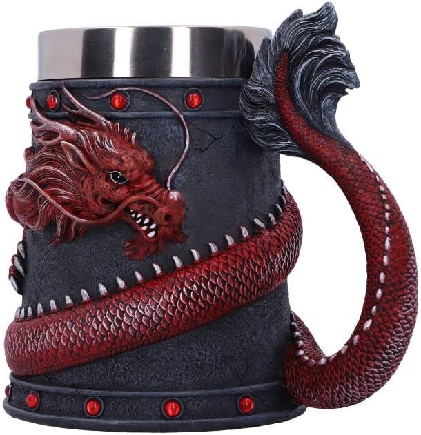 Nemesis Now Dragon Coil Krug, Rot, 16 cm