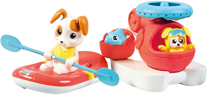 Toomies E73307C Tomy Sea Set Schwimmhubschrauber und Rettungsfloß-Bundle – Wasser