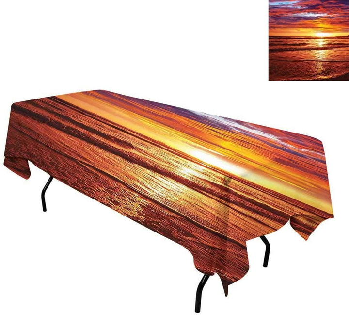 kangkaishi Hawaii-Tischdecke, auslaufsichere Tischdecke, dramatisches Bild des Sonnenuntergangs