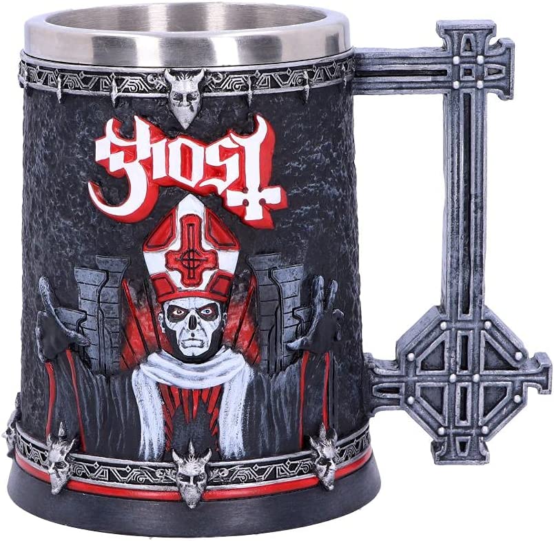 Nemesis Now B4847P9 Lizenzierter Ghost Papa Emeritus III Summons Red Humpen, Harz m. Edelstahl