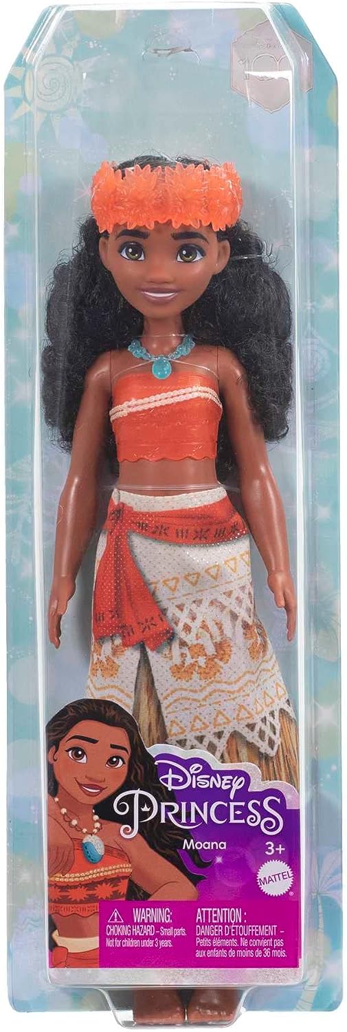 Disney Princess Toys, bewegliche Modepuppe Moana mit glitzernder Kleidung und Zubehör
