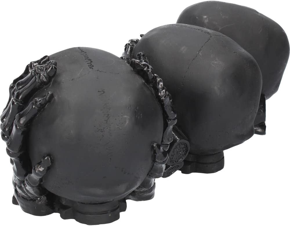Nemesis Now Dark Totenkopf-Figur „See No, Hear No, Speak No Evil“, 45 cm, Schwarz
