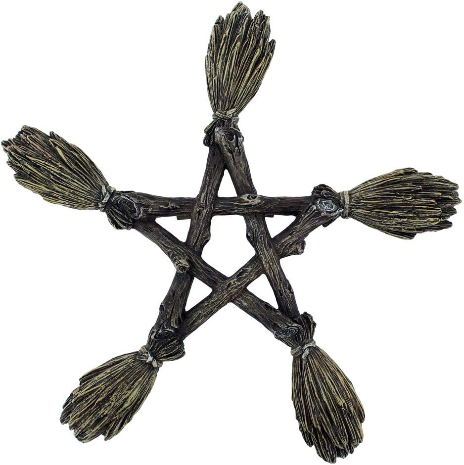 Nemesis Now B1866F6 Besenstiel-Wandschild, 19 cm, braun, Polyresin, Einheitsgröße