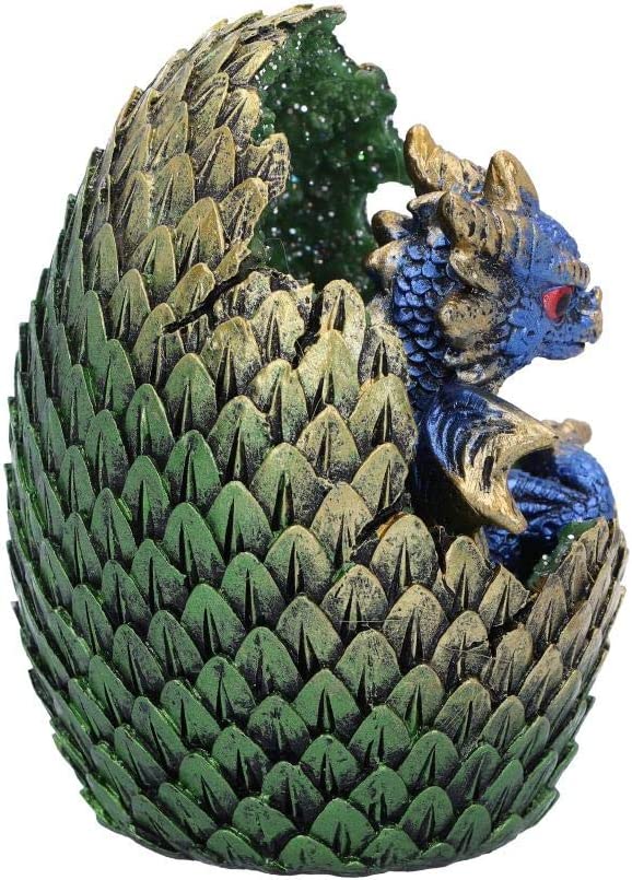 Nemesis Now U5000R0 Blue Geode Home glitzernde Jungtier- und Ei-Figur, Polyr