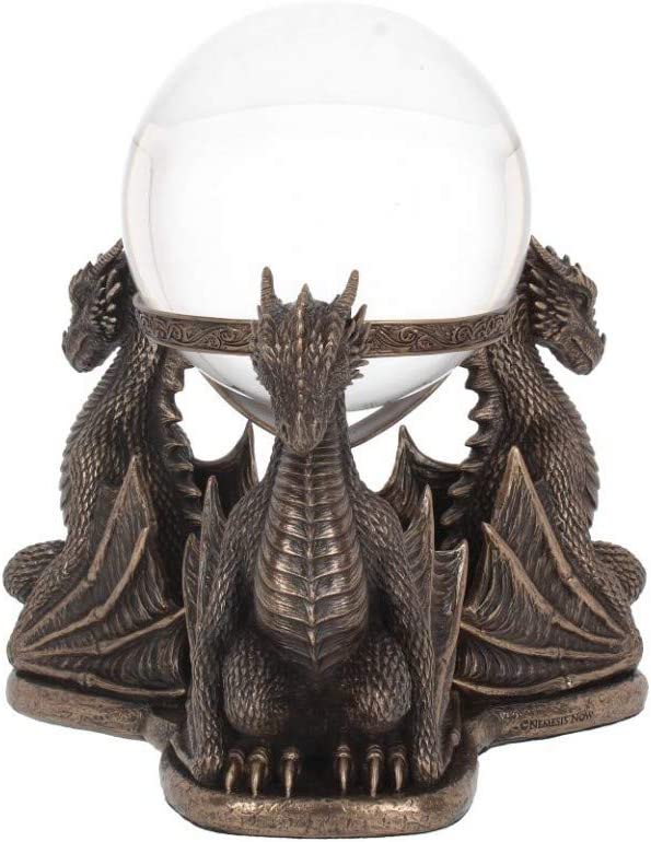 Nemesis Now Dragons Prophecy Kristallkugelhalter, 18,5 cm, Bronze, Kunstharz