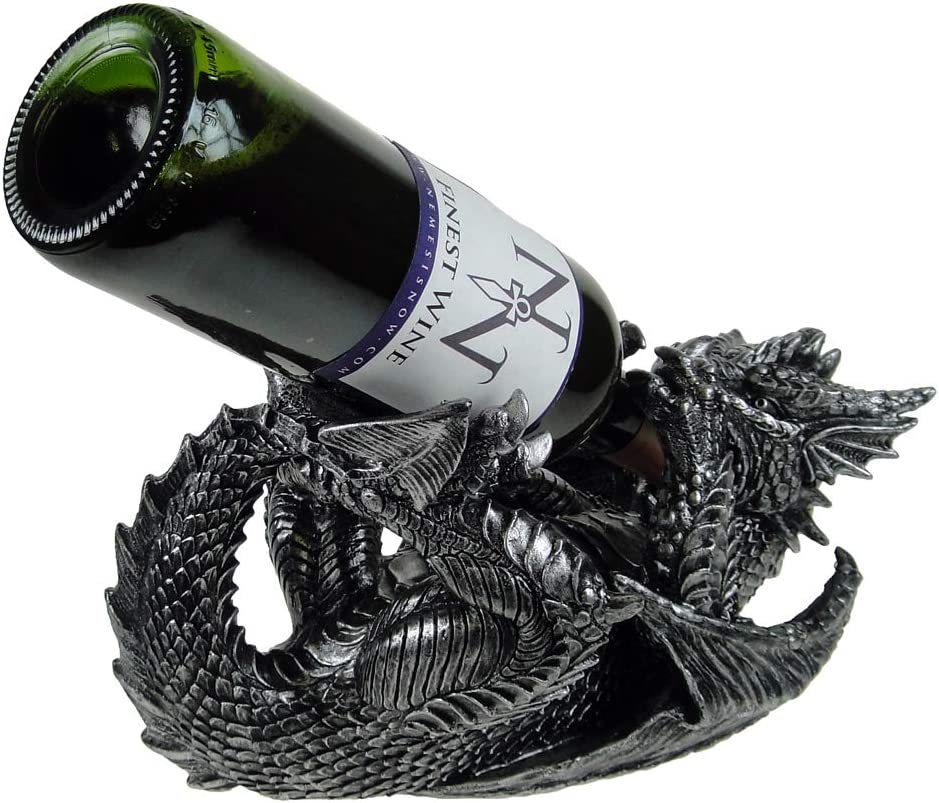 Nemesis Now Guzzlers Dragon Wine Bottle Holder - Black Resin, 32cm 3