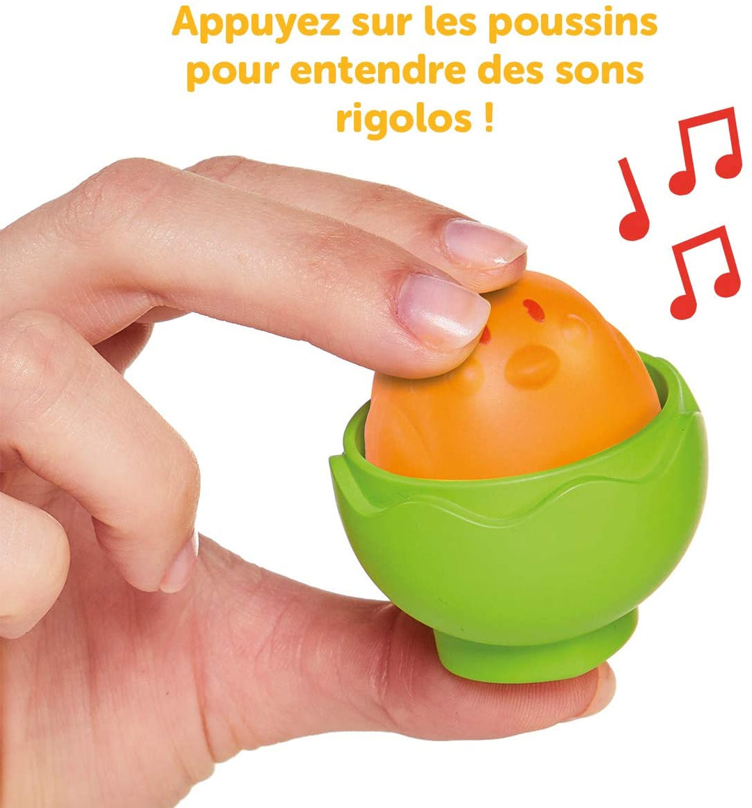 TOMY Toomies Hide and Squeak Big Egg Stacker Babyspielzeug, pädagogischer Formsortierer