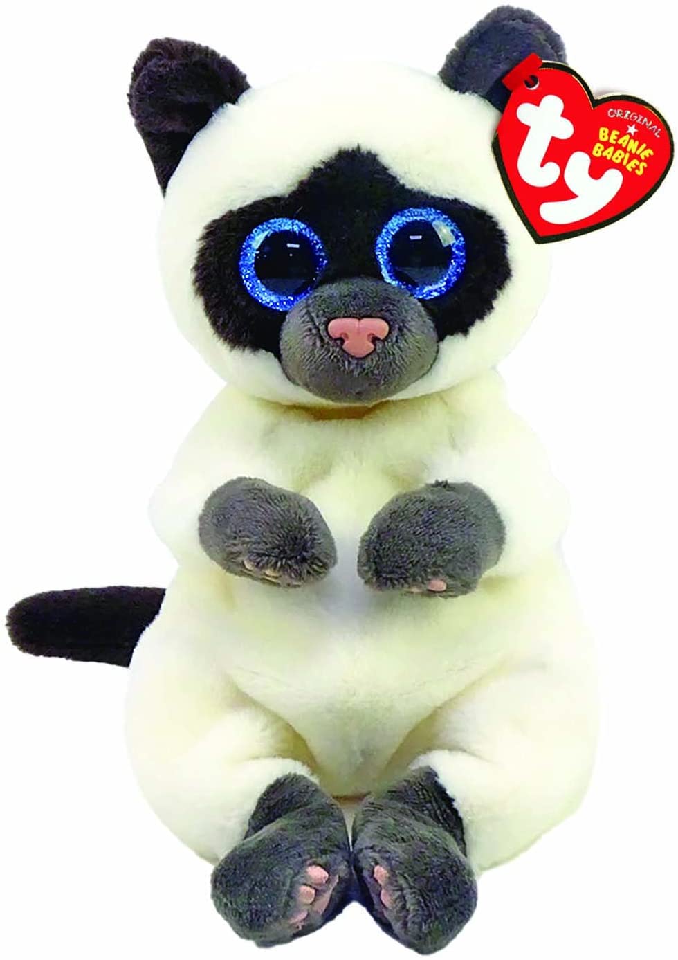 TY Beanie Babies TY40548 Miso, die Katze, Plüschtier, 15 cm, Grau, Grau