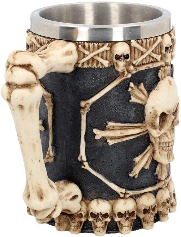 Nemesis Now Großer Krug mit Totenköpfen, 18 cm, Elfenbeinfarben