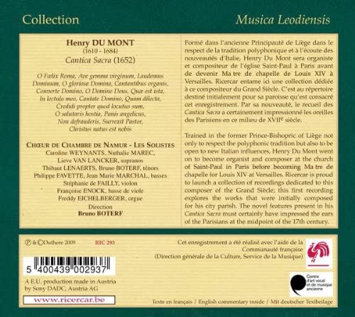 Henri Du Mont: Cantica Sacra [Audio-CD]