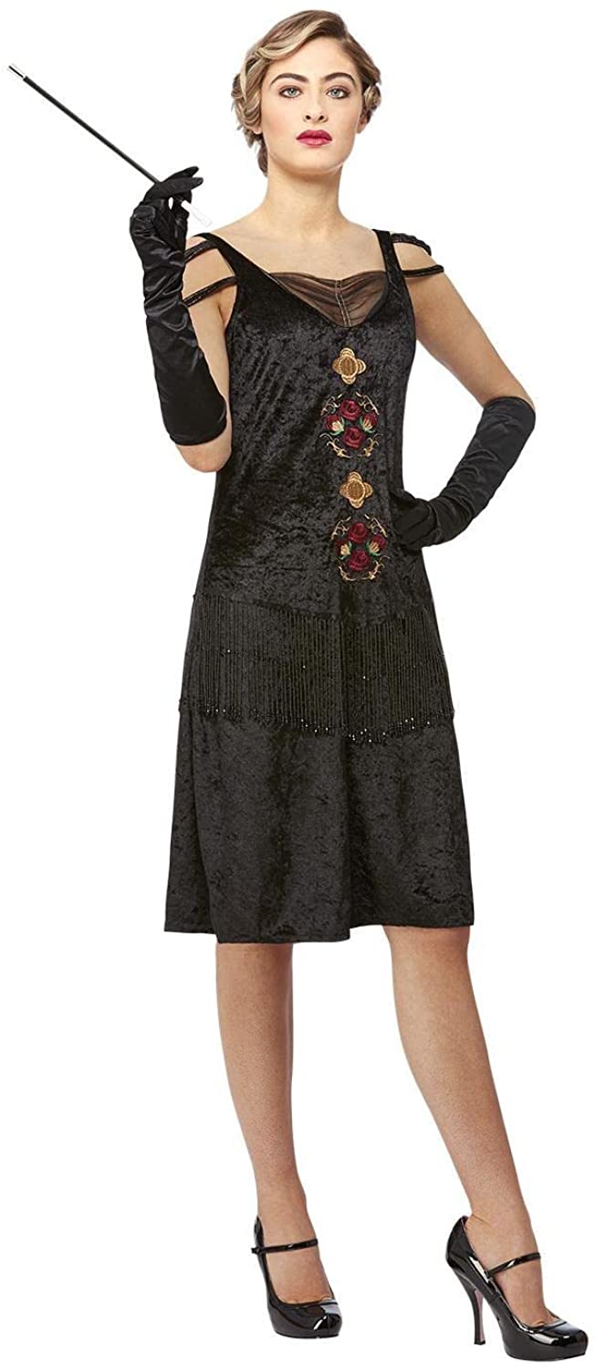 Smiffys 51533S Offiziell lizenziertes Peaky Blinders Polly Grey-Kostüm, Damen, S – UK-Größe 8–10