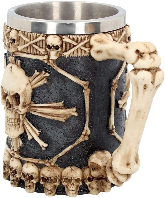 Nemesis Now Großer Krug mit Totenköpfen, 18 cm, Elfenbeinfarben