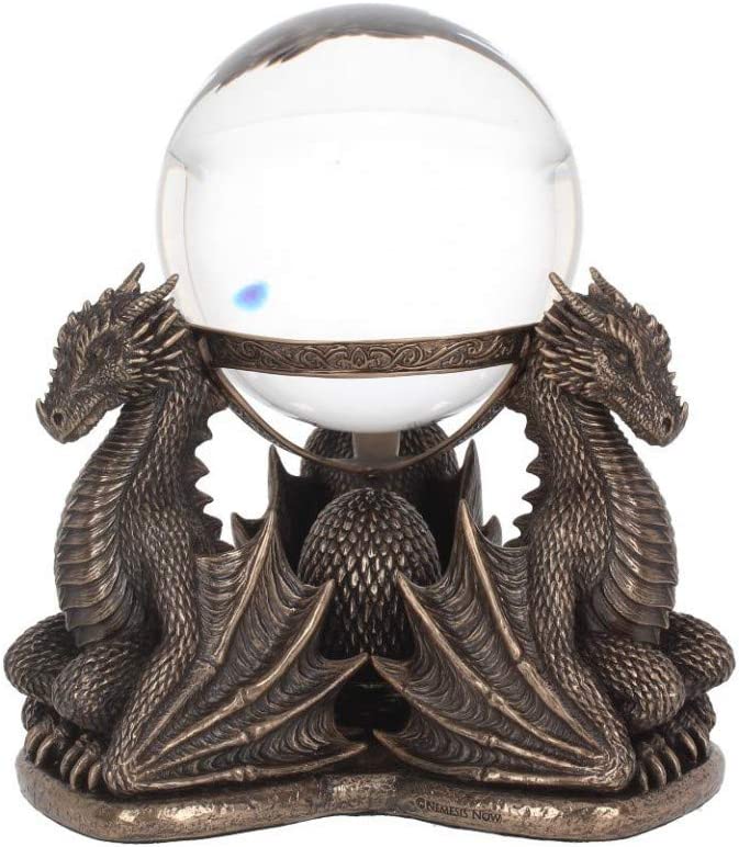Nemesis Now Dragons Prophecy Kristallkugelhalter, 18,5 cm, Bronze, Kunstharz