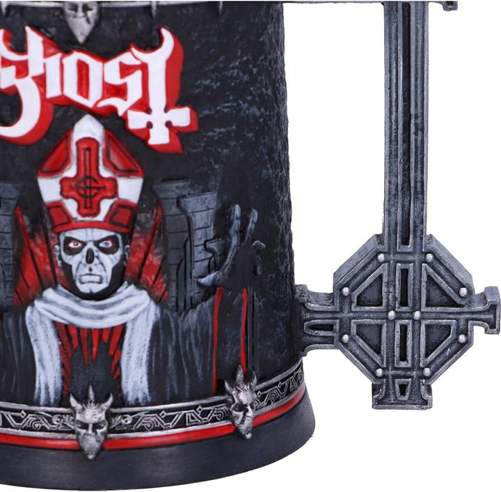 Nemesis Now B4847P9 Lizenzierter Ghost Papa Emeritus III Summons Red Humpen, Harz m. Edelstahl