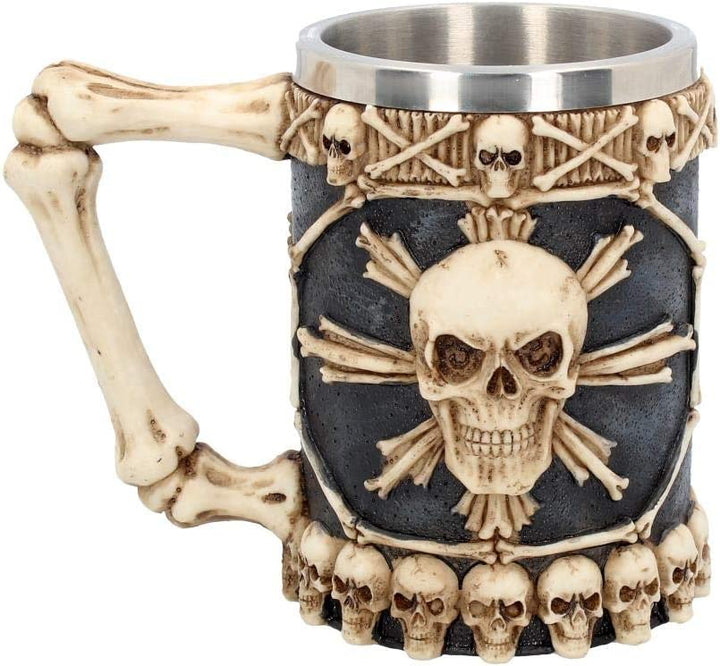 Nemesis Now Großer Krug mit Totenköpfen, 18 cm, Elfenbeinfarben