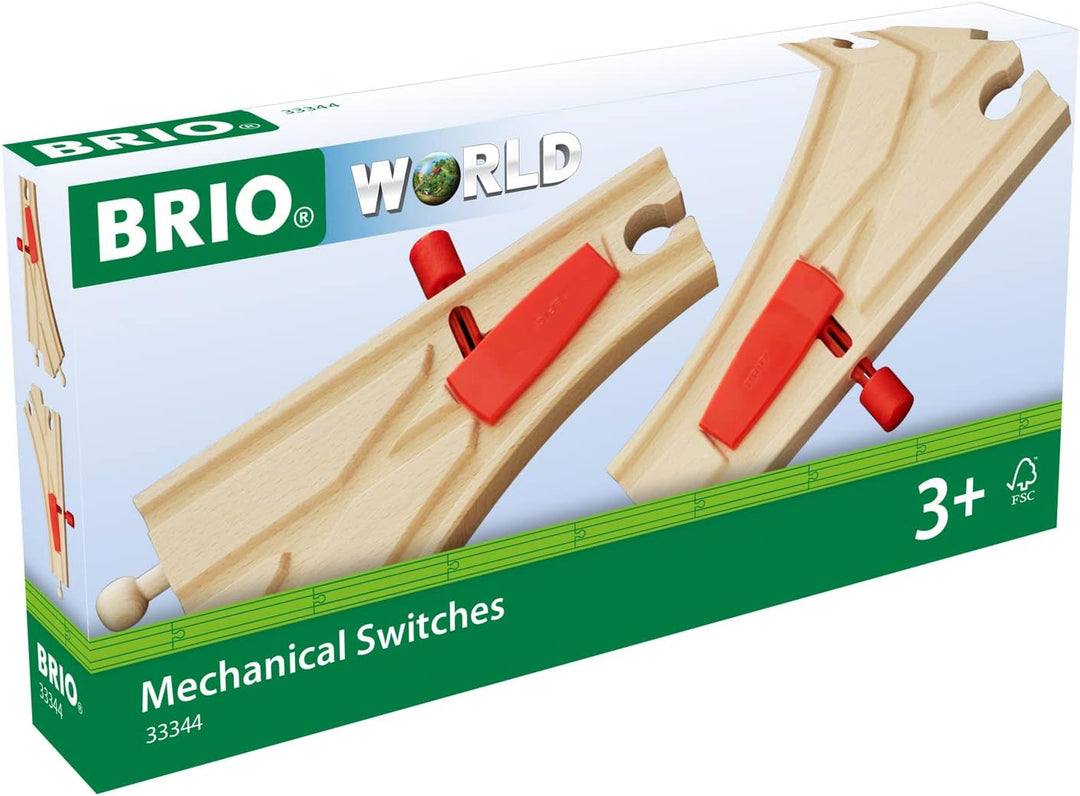 BRIO World Mechanische Schalter Holzeisenbahngleise für Kinder ab 3 Jahren – kompatibel mit allen BRIO-Eisenbahnsets und Zubehör