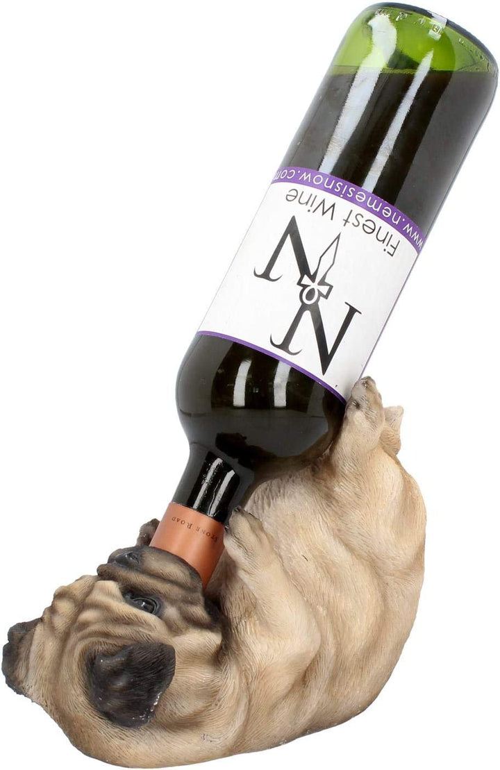 Nemesis Now Guzzlers Mops Weinflaschenhalter 21 cm Rehbraun