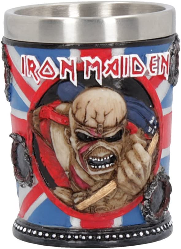 Nemesis Now B4126M8 Iron Maiden Schnapsglas 7 cm blau, Kunstharz mit Edelstahleinsatz