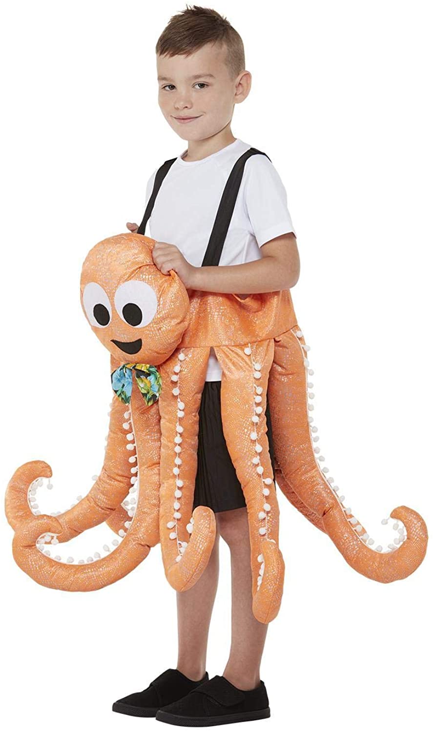 Smiffys 71088 Ride in Octopus Kostüm, Unisex-Kinder, Orange, Einheitsgröße