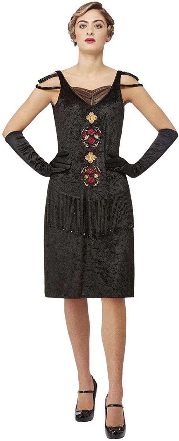 Smiffys 51533S Offiziell lizenziertes Peaky Blinders Polly Grey-Kostüm, Damen, S – UK-Größe 8–10