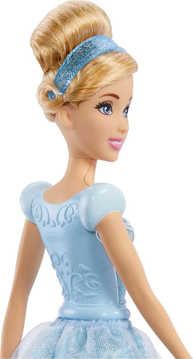 Disney Princess Toys, bewegliche Modepuppe Cinderella mit funkelnder Kleidung und