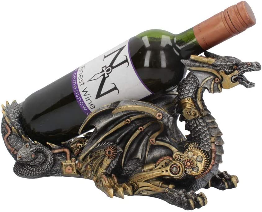 Nemesis Now Guardian of the Grapes Weinflaschenhalter, 20 cm, Silber