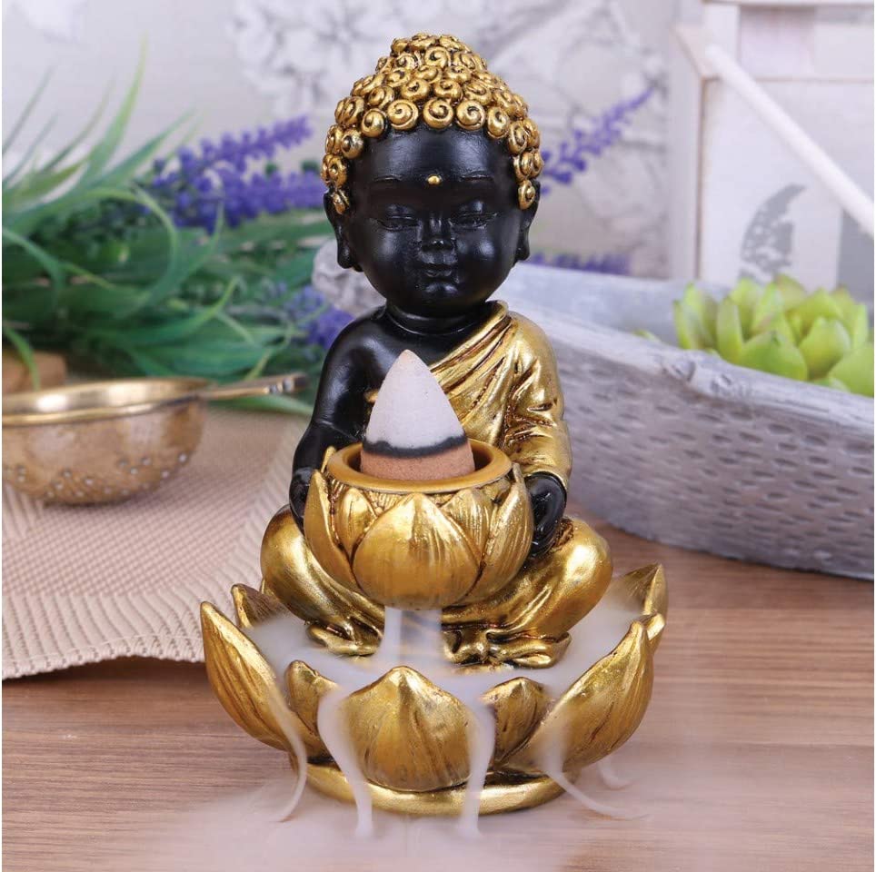 Nemesis Now Baby Buddha Rückfluss-Räuchergefäß, 10,3 cm, Gold