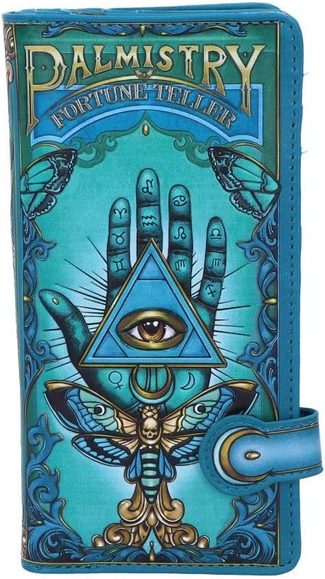Nemesis Now Palmistry geprägte Geldbörse 18,5 cm, Polyurethan, Blau