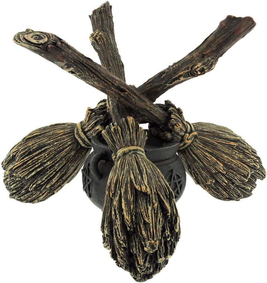 Nemesis Now B1867F6 Besenstiel, Kristallkugel, Kristallkugelhalter, 16 cm, braun